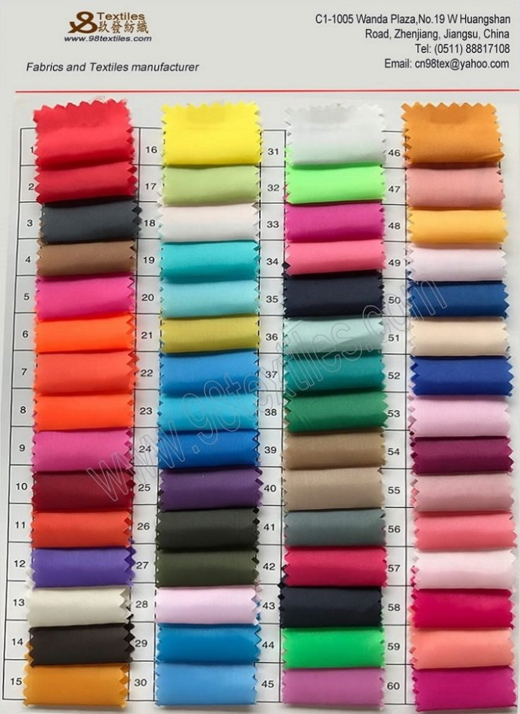 Fabric Colors Number: 1-60