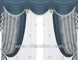 Permanent Fire-resistant polyester satin jacquard blackout fabrics for curtain or drapery decoration